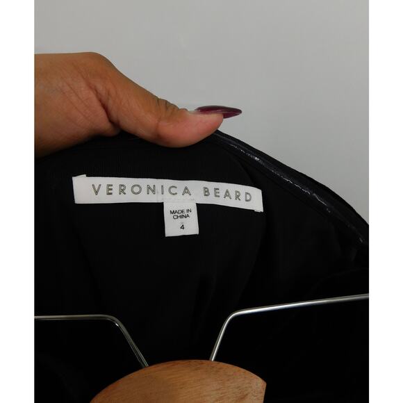 Veronica Beard Black Palo Silk Blend Strapless Ruched Velvet Midi Dress Size 4 - Picture 5 of 6